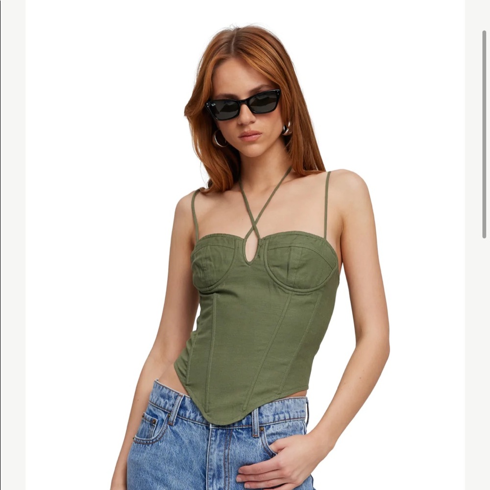 Lioness Del Gato Khaki Corset Top